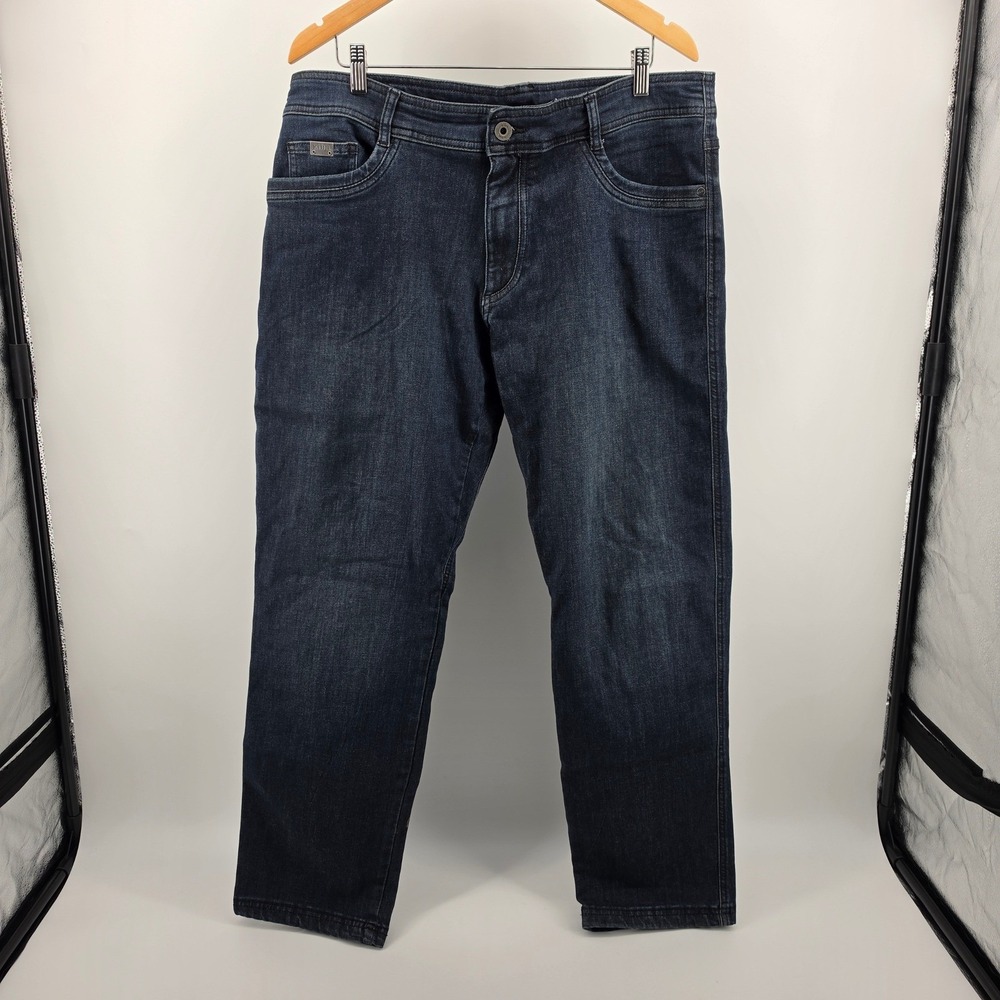 Kuhl Mens Jeans 38x32 Dark Indigo Blue Organic Cotton Blend Straight Leg Pants